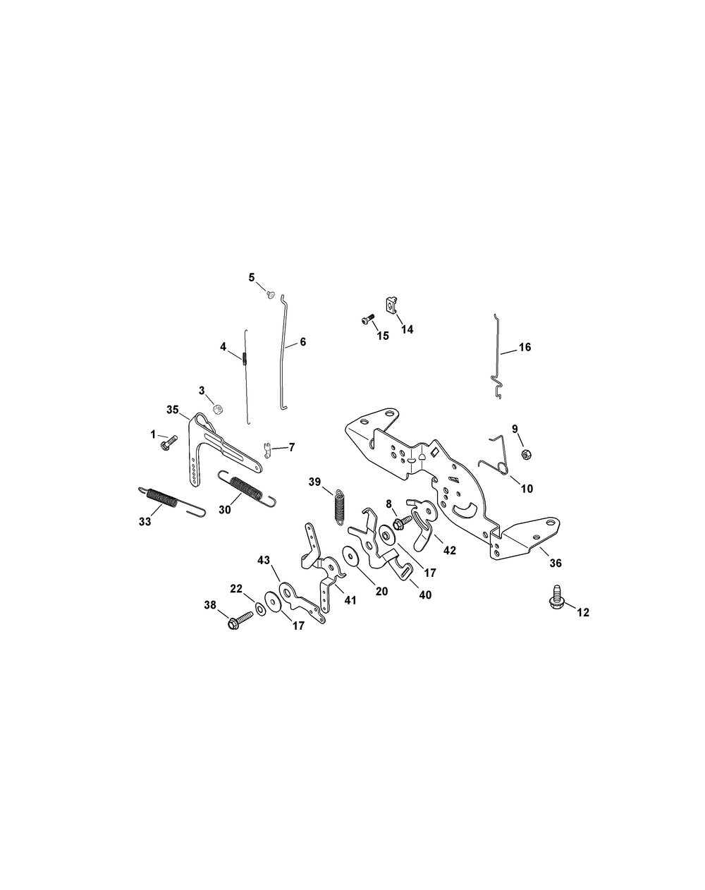 Kohler Sv710-0035 Engine Controls Diagram and Parts List for Z-FORCE44 17AE3AGF-17AE3AGF010 Cub Cadet Lawn Tractor